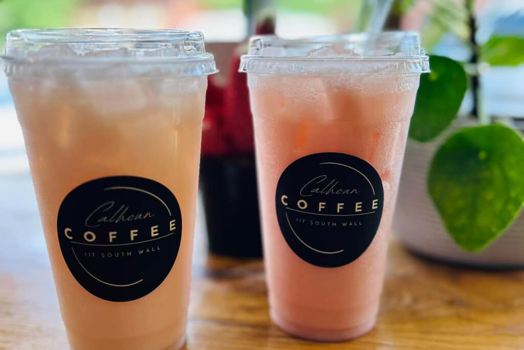 image of drinks from Calhoun Coffee Company