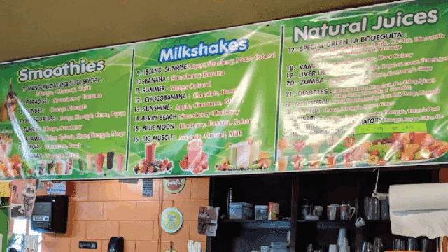 image of the La Bodeguita menu