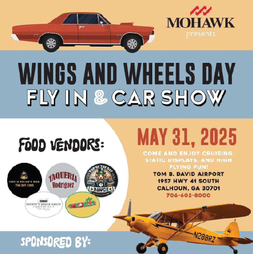 image of Join us at the Annual Wings and Wheels Fly In & Car Show logo