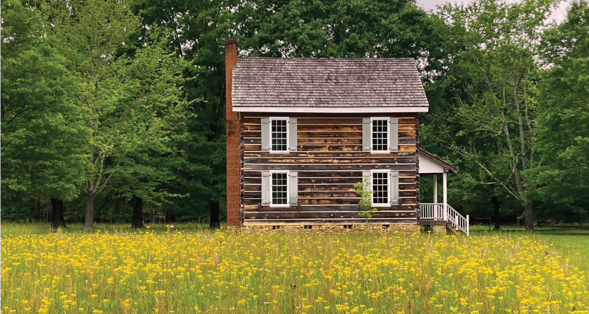 image of historical home at New Echota Historic Site
